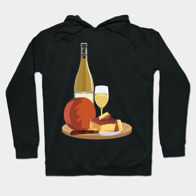 Wine and Cheese Hoodie by SWON Design